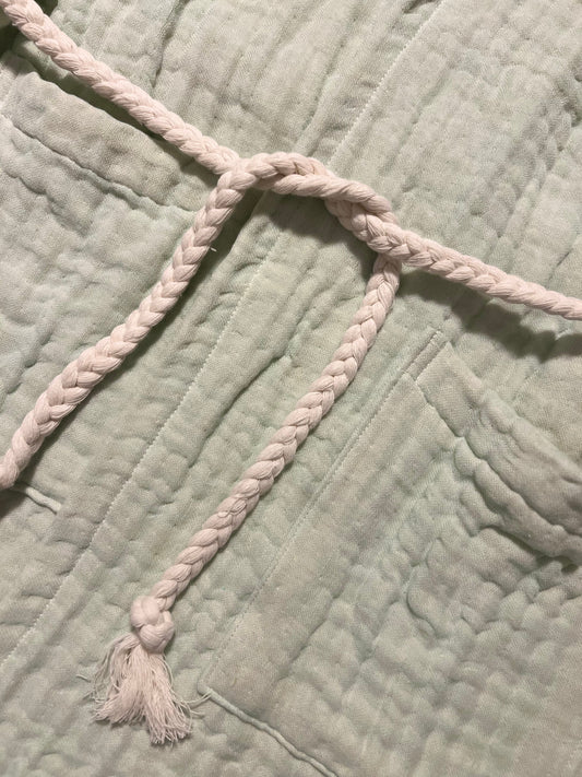 Mini Musselin Bademantel - Mint