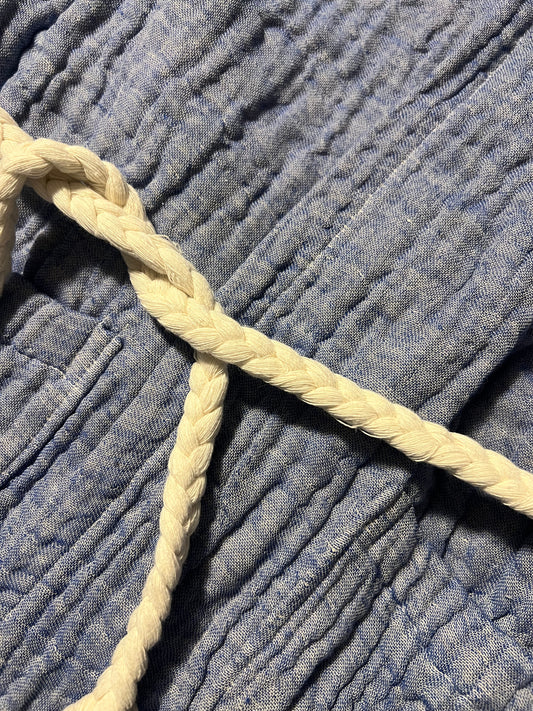 Mini Musselin Bademantel - Wolkenblau