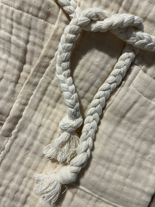 Mini Musselin Bademantel - Vanillecreme