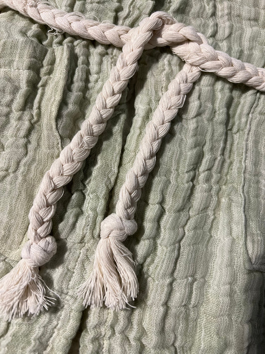 Mini Musselin Bademantel - Apfelgrün