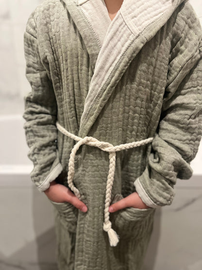 Mini Musselin Bademantel - Waldoliv