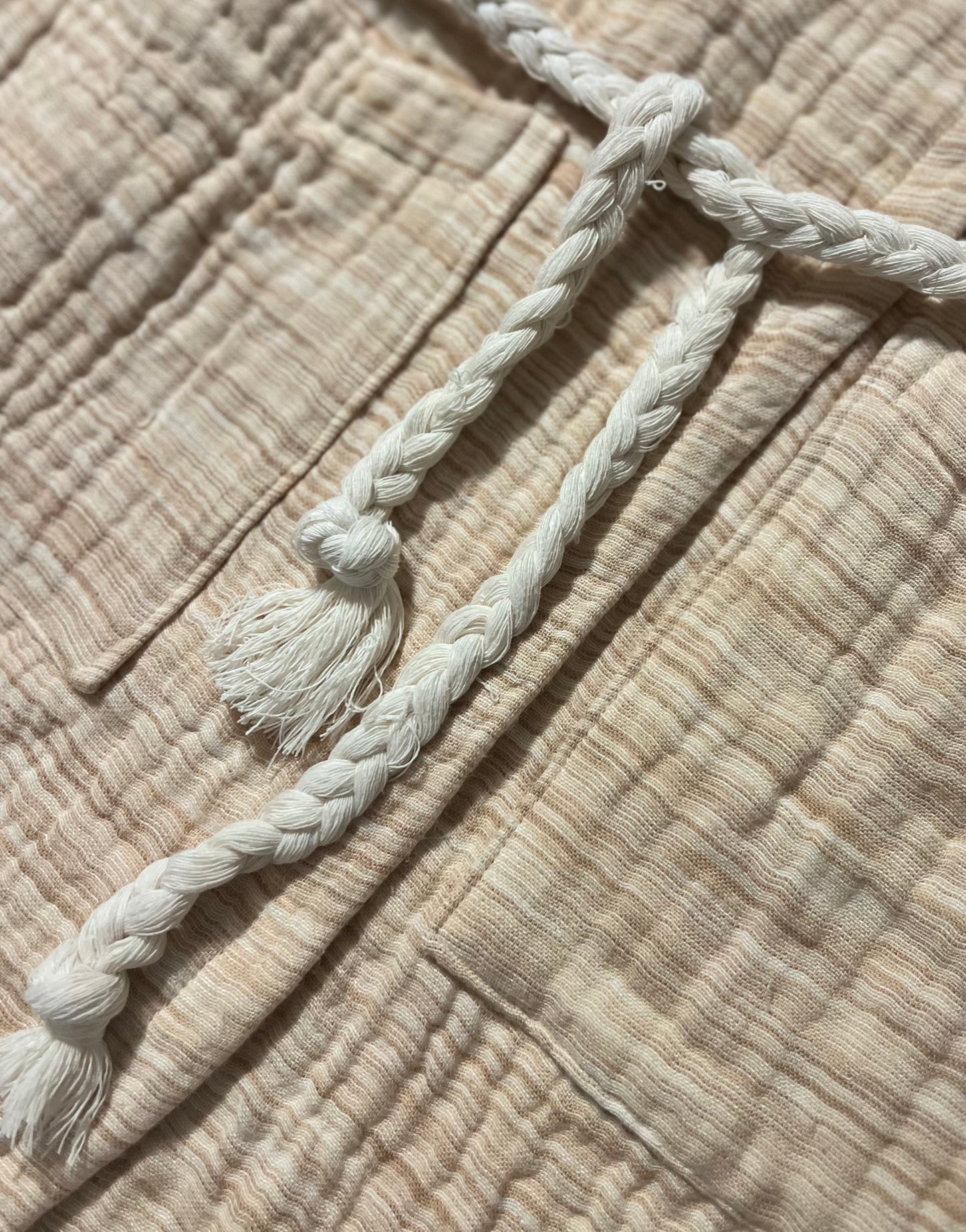 Mini Musselin Bademantel - Karamellbeige