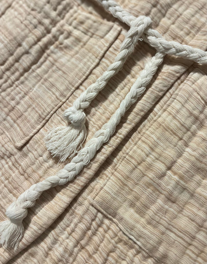 Mini Musselin Bademantel - Karamellbeige