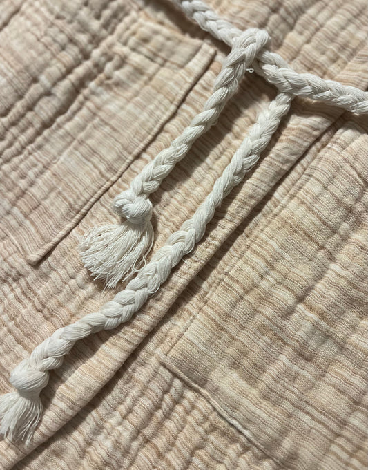 Mini Musselin Bademantel - Karamellbeige