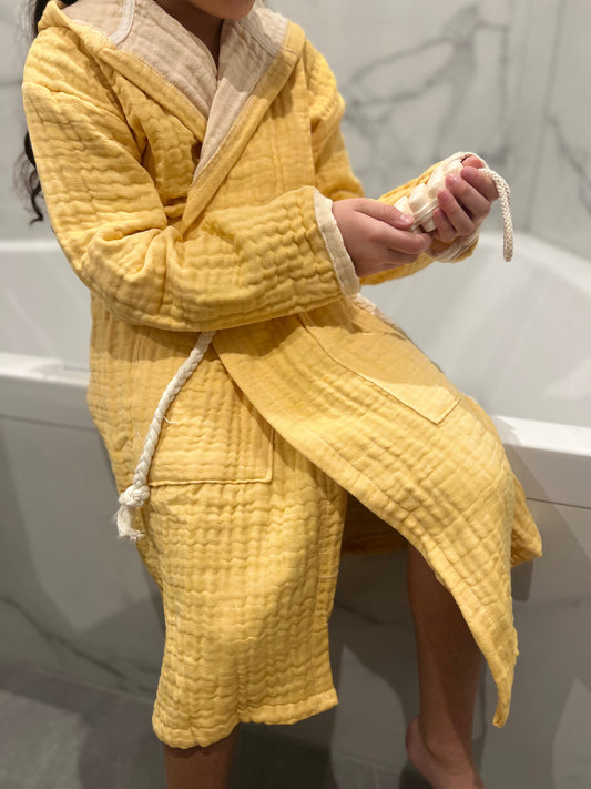 Mini Musselin Bademantel - Sonnenstrahl