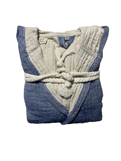 Mini Musselin Bademantel - Wolkenblau
