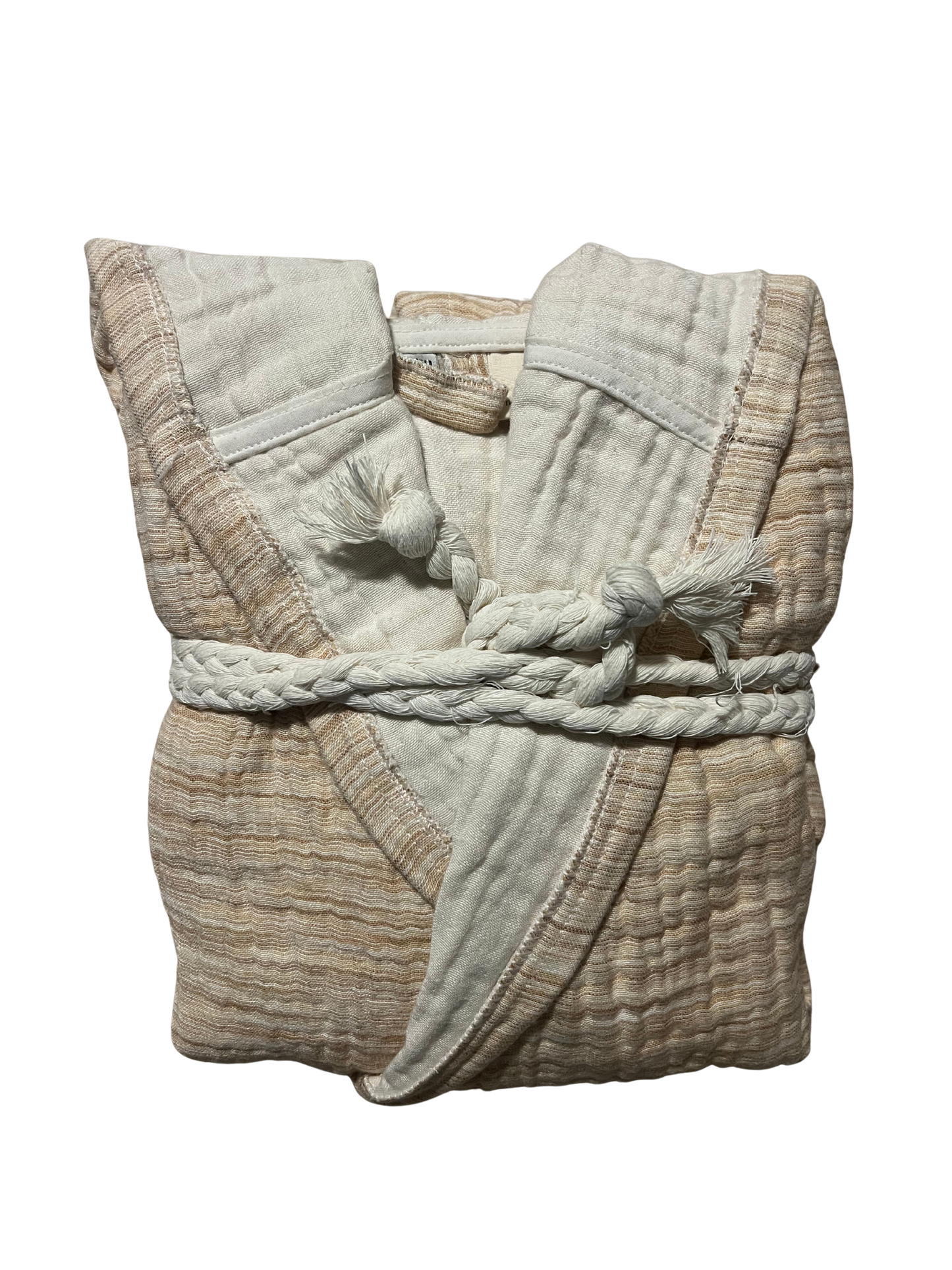 Mini Musselin Bademantel - Karamellbeige